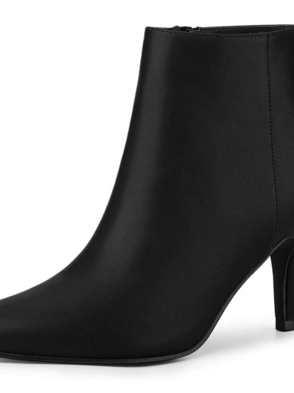 🆕 Womens Pointed Toe Zipper Stiletto Heel Ankle Boots - Black - Picture 3 of 3